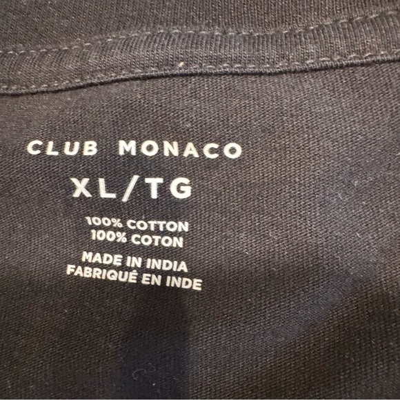 Club Monaco Men's Pocket T Shirt Black Crewneck Solid Pullover NWOT Sz XL - Picture 7 of 10